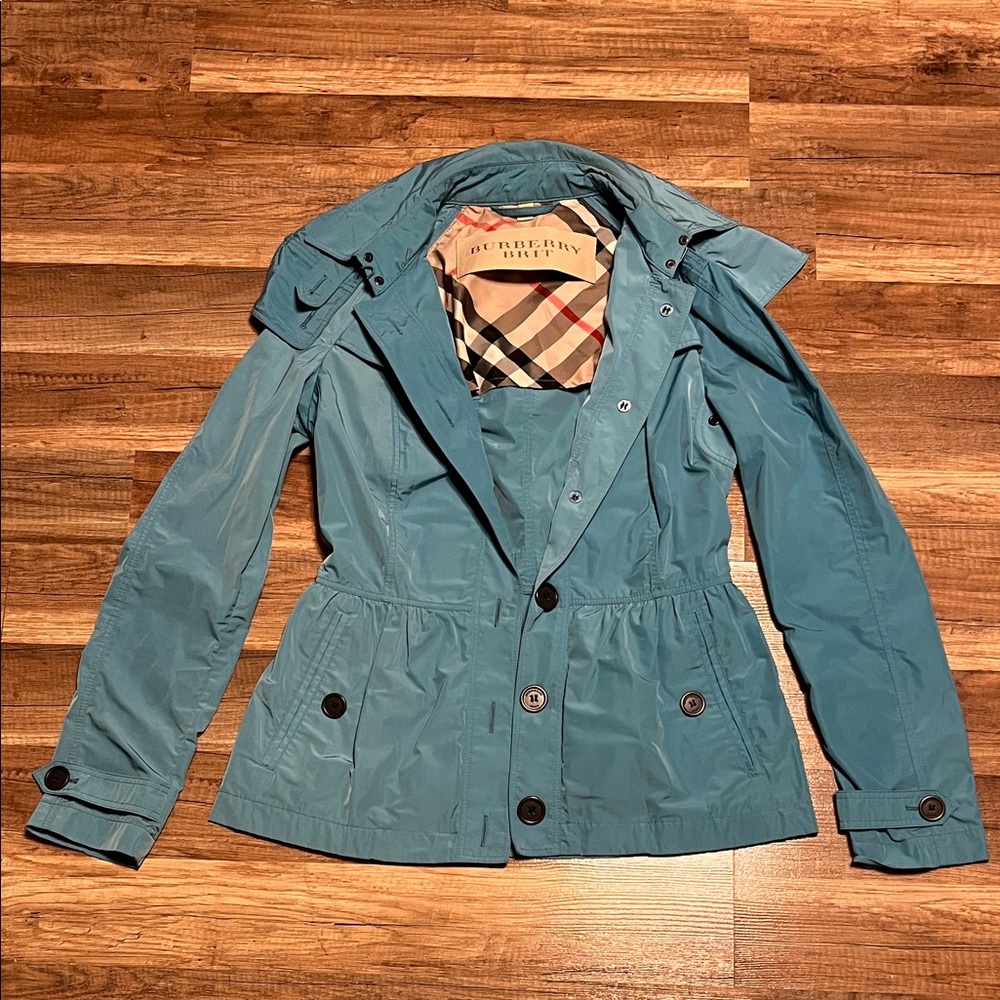 Burberry Women's Teal Trench Coat